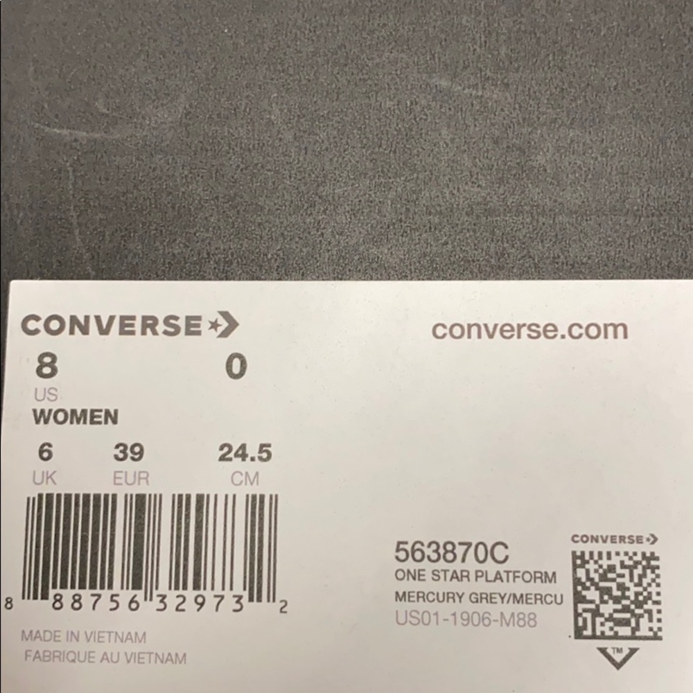 Converse One Star Platform OX Suede Mercury Grey W - Picture 9 of 9